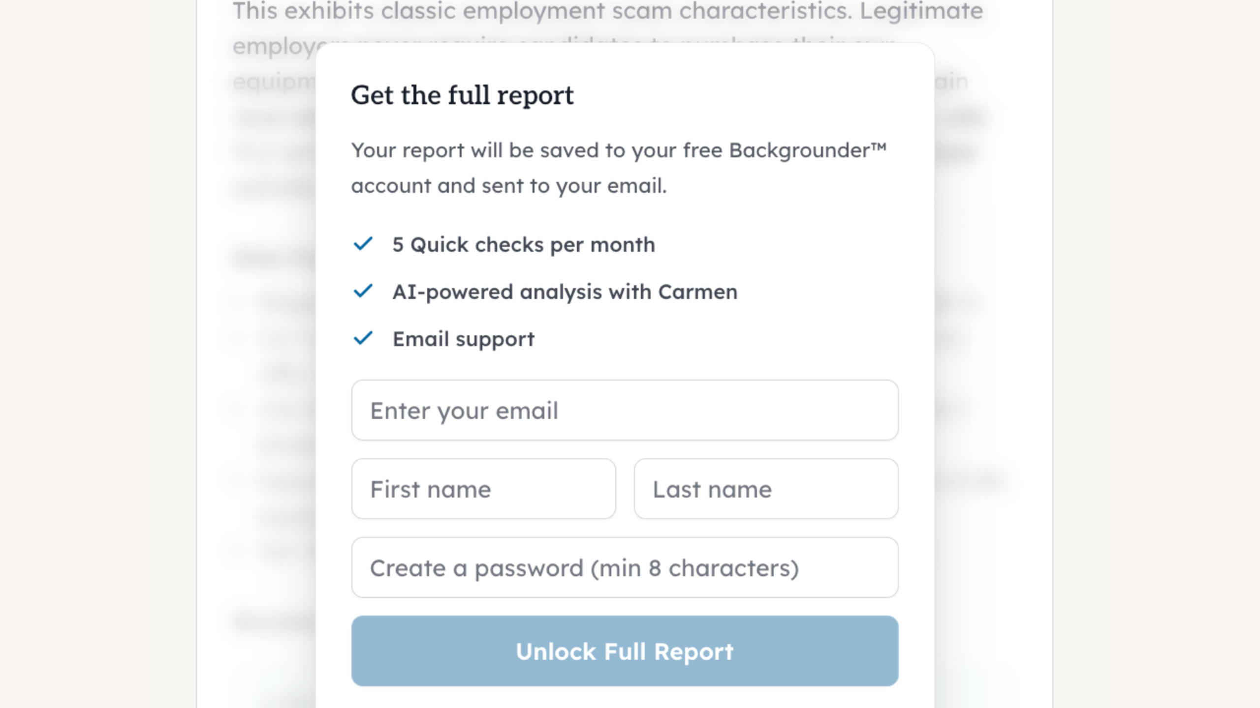 Create your free account